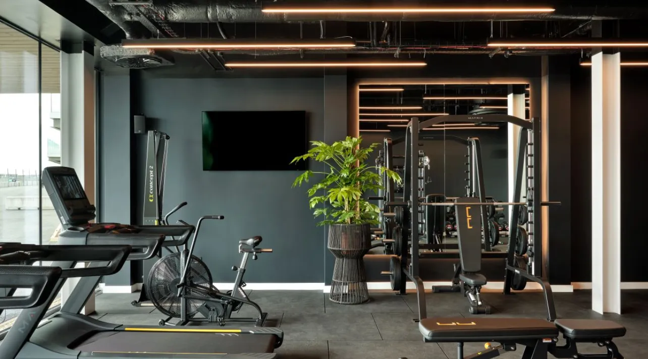 Track facing gym at escapade