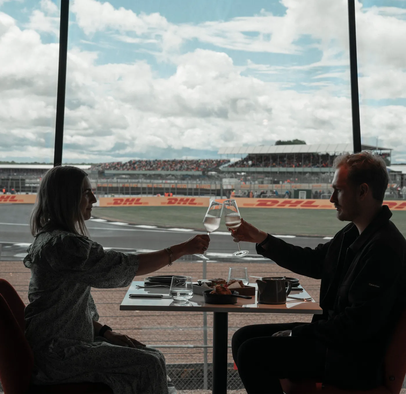 The Gallery Restaurant & Bar - Escapade Silverstone - Trackside Table, Champagne, Couple Valentines Day